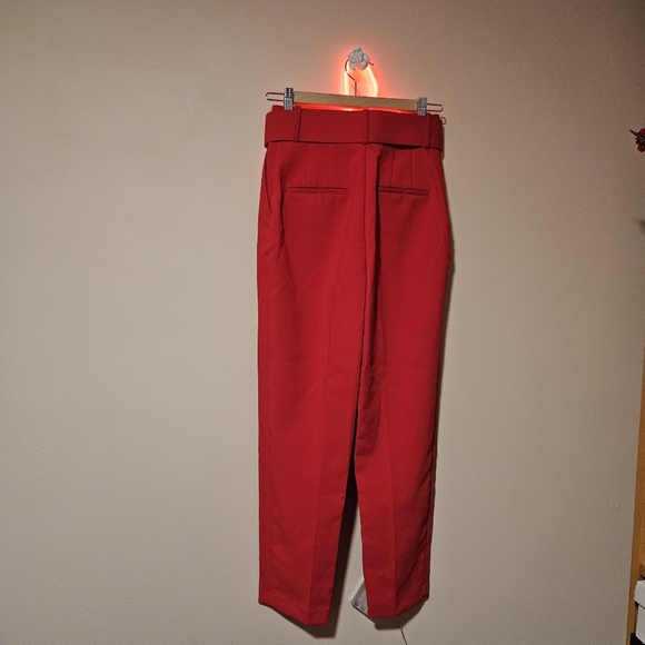 Watermelon Magenta Pink High Waisted Belted Zara Pants - Picture 3 of 3